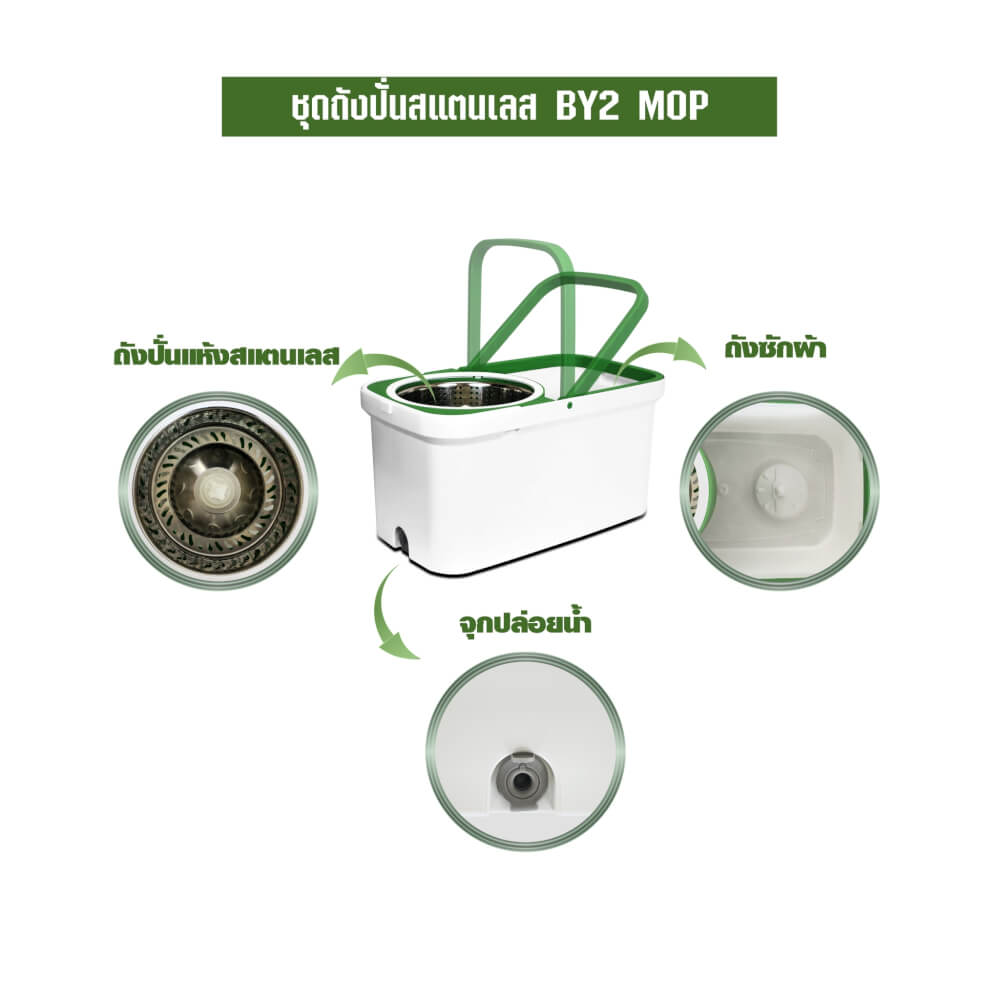 ชุดถังปั่นม็อบ SJEASYMOP รุ่น BY2 สีเขียว_2